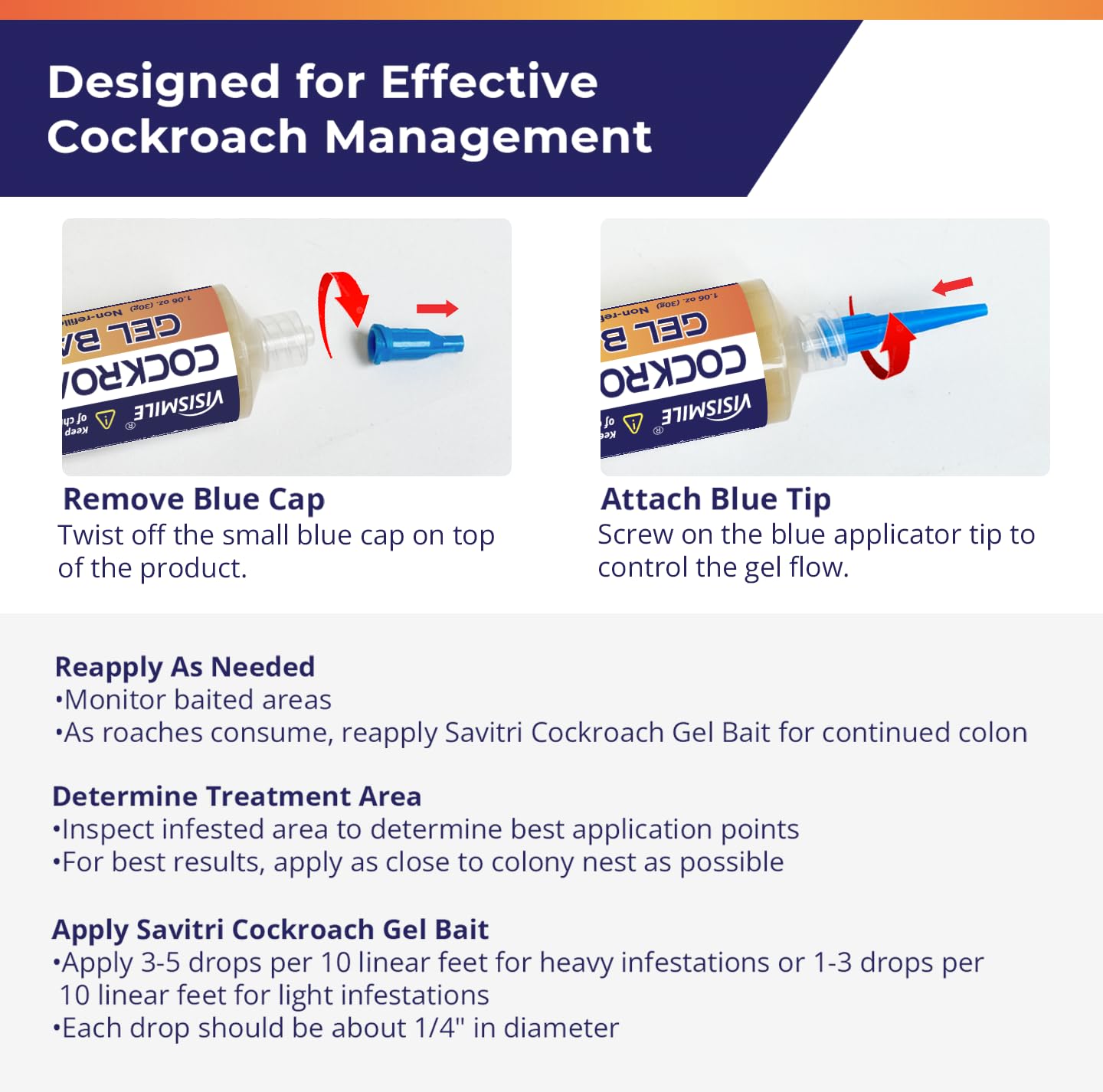 Cockroach Gel Bait 4 Tubes x 30g | Powerful Roach Killer & Pest Control