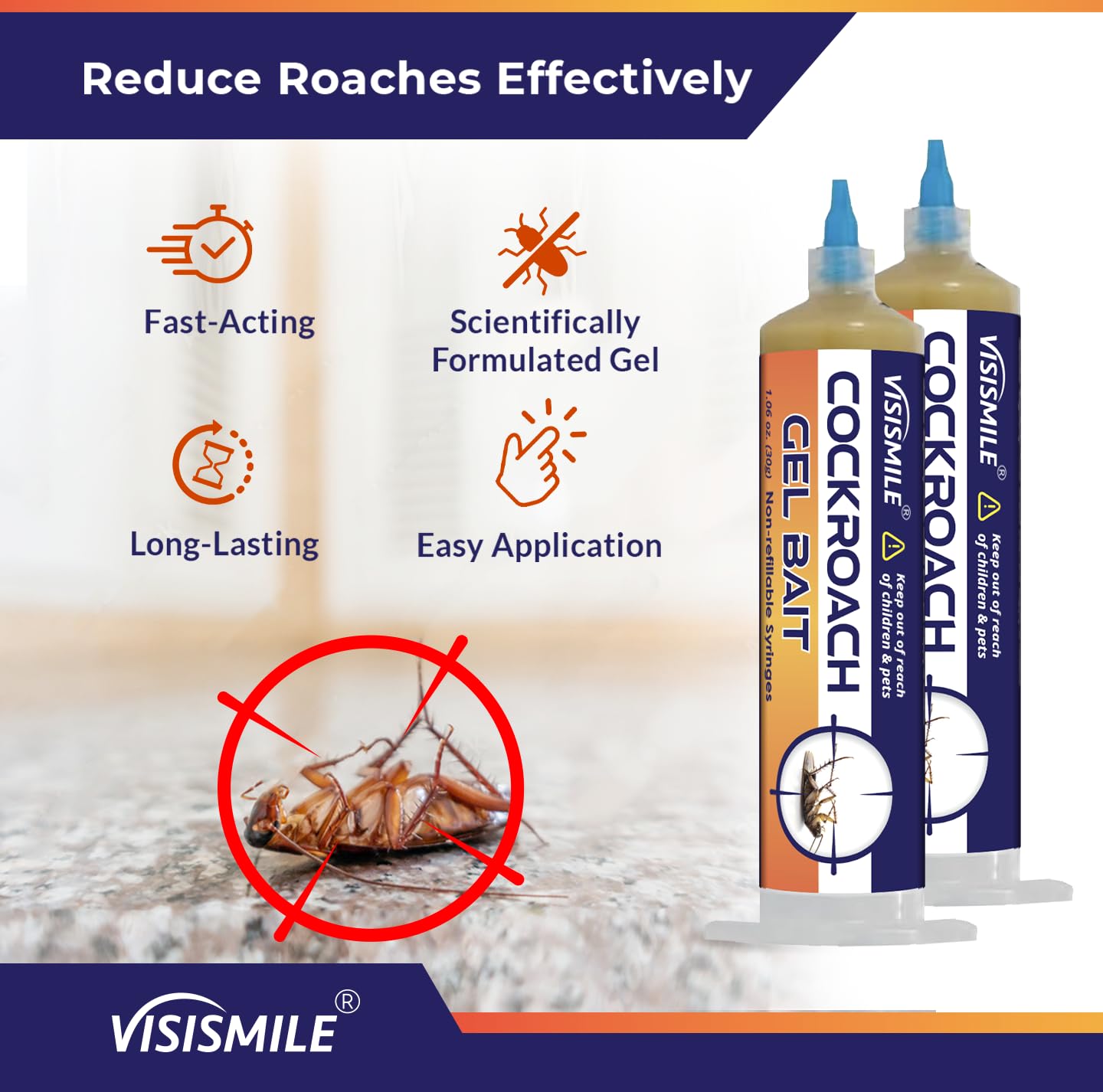Cockroach Gel Bait 4 Tubes x 30g | Powerful Roach Killer & Pest Control
