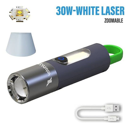 Rechargeable LED Zoom Flashlight – Waterproof, Shockproof, 2-Way Charging | Buy 1 Get 1 Free
