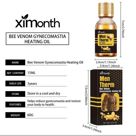 Men Therm Bee Venom Warming Massage Oil – Men’s Chest Care Formula