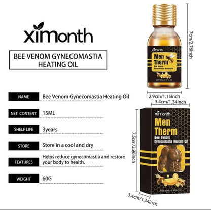 Men Therm Bee Venom Warming Massage Oil – Men’s Chest Care Formula