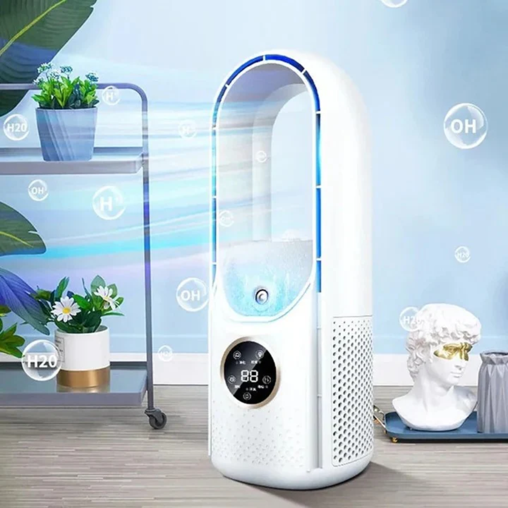 1. 4-in-1 Bladeless Air Cooler Fan | Cooling, Humidifier, Purifier & Night Light